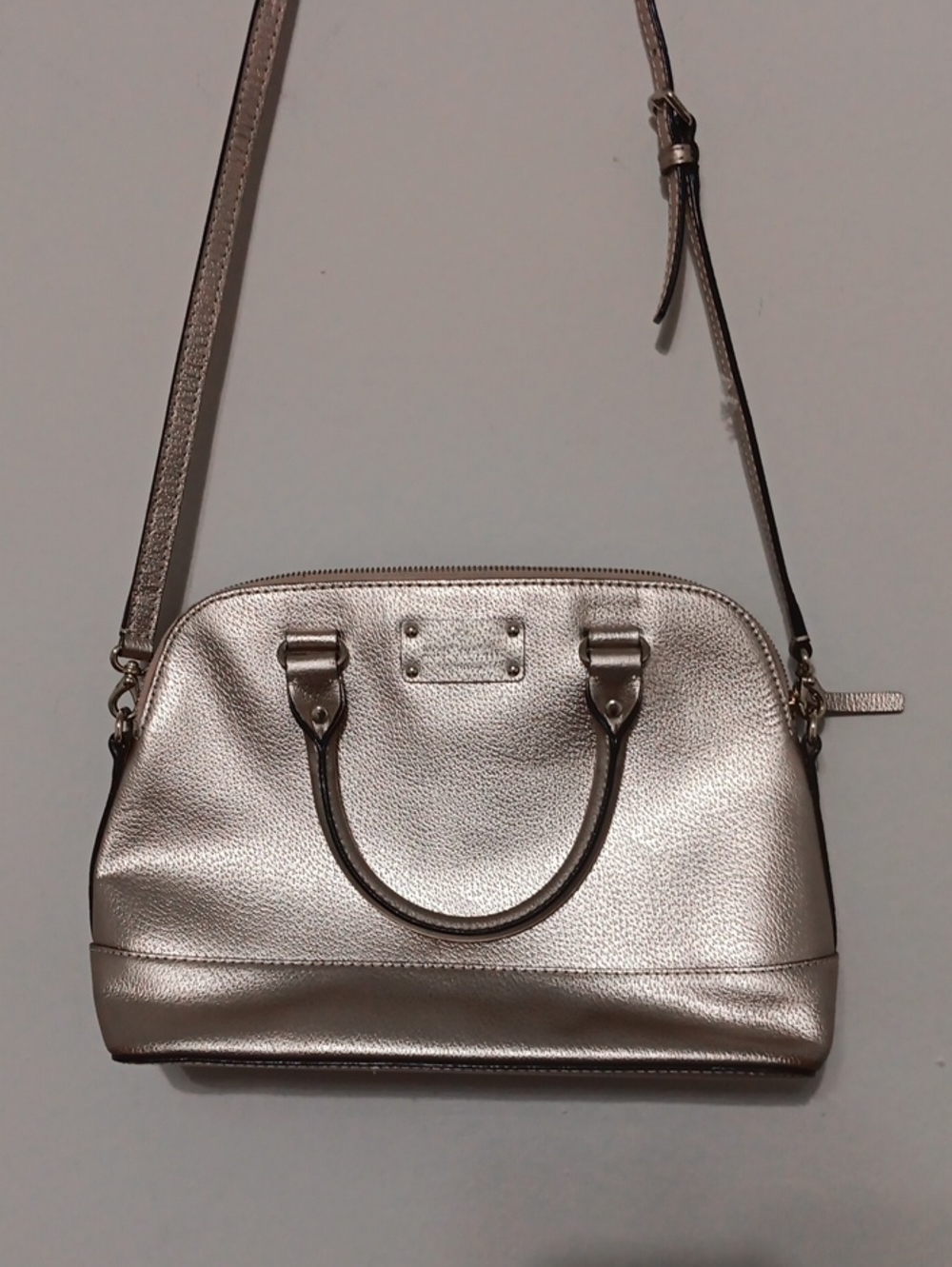 Kate Spade Rose Gold Metallic Leather Satchel Crossbody